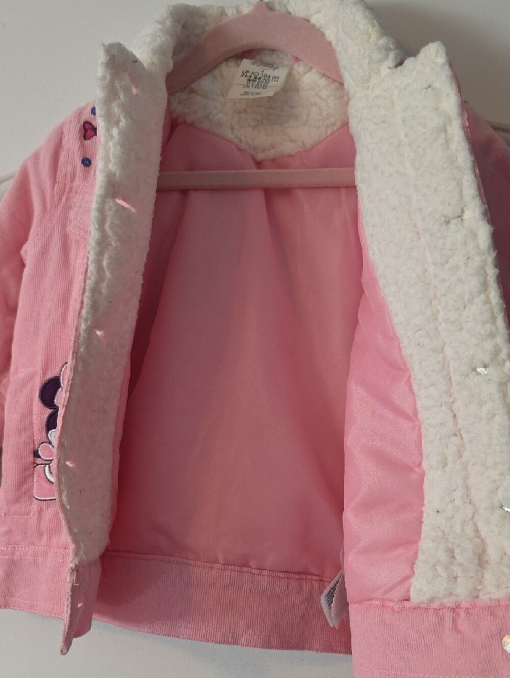 Disney Pink Minnie Mouse Sherpa-Lined Kids Jacket. Size 4 - Picture 5 of 7